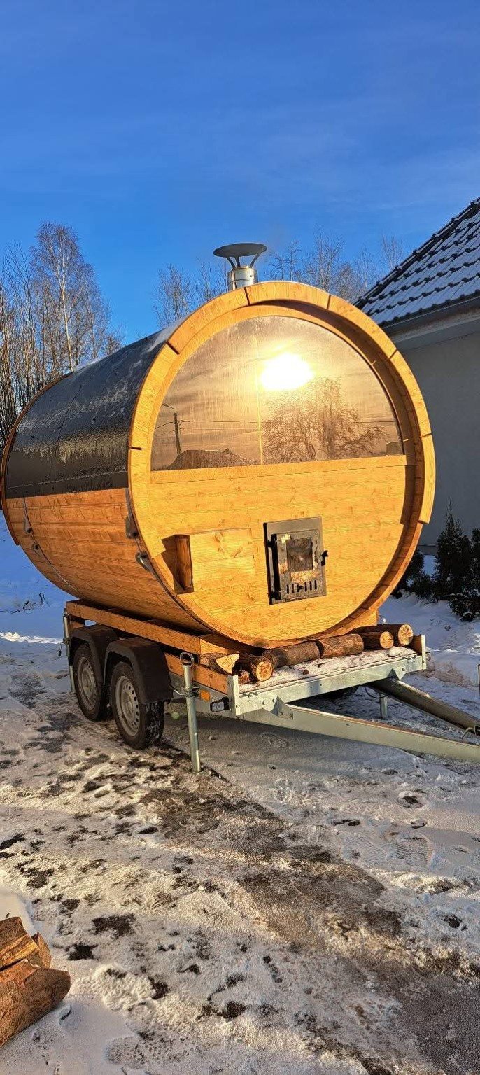 Drewniana sauna mobilna relax3miasto.pl na przyczepie